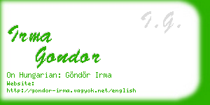 irma gondor business card